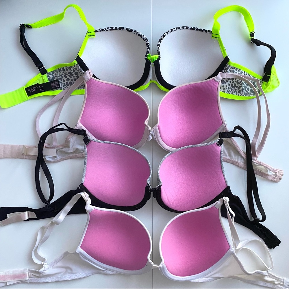 SOLD Bundle of 3 PINK & 1 Victoria’s Secret Push Up Bras - Picture 7 of 9